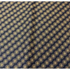 Andover Fabrics 19x44” Black & Gold Cotton Fabric Retro Bullseye Design
